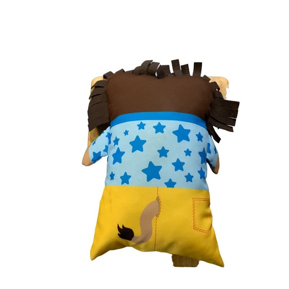 Wild Republic Plush Pillowkins Lion Stuffed Doll Toy 15 in x 10 in Blue Stars - Picture 4 of 4